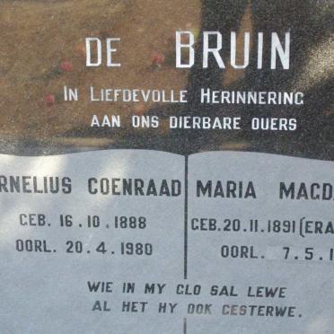 BRUIN Cornelius Coenraad, de 1888-1980 &amp; Maria Magdalena ERASMUS 1891-1983