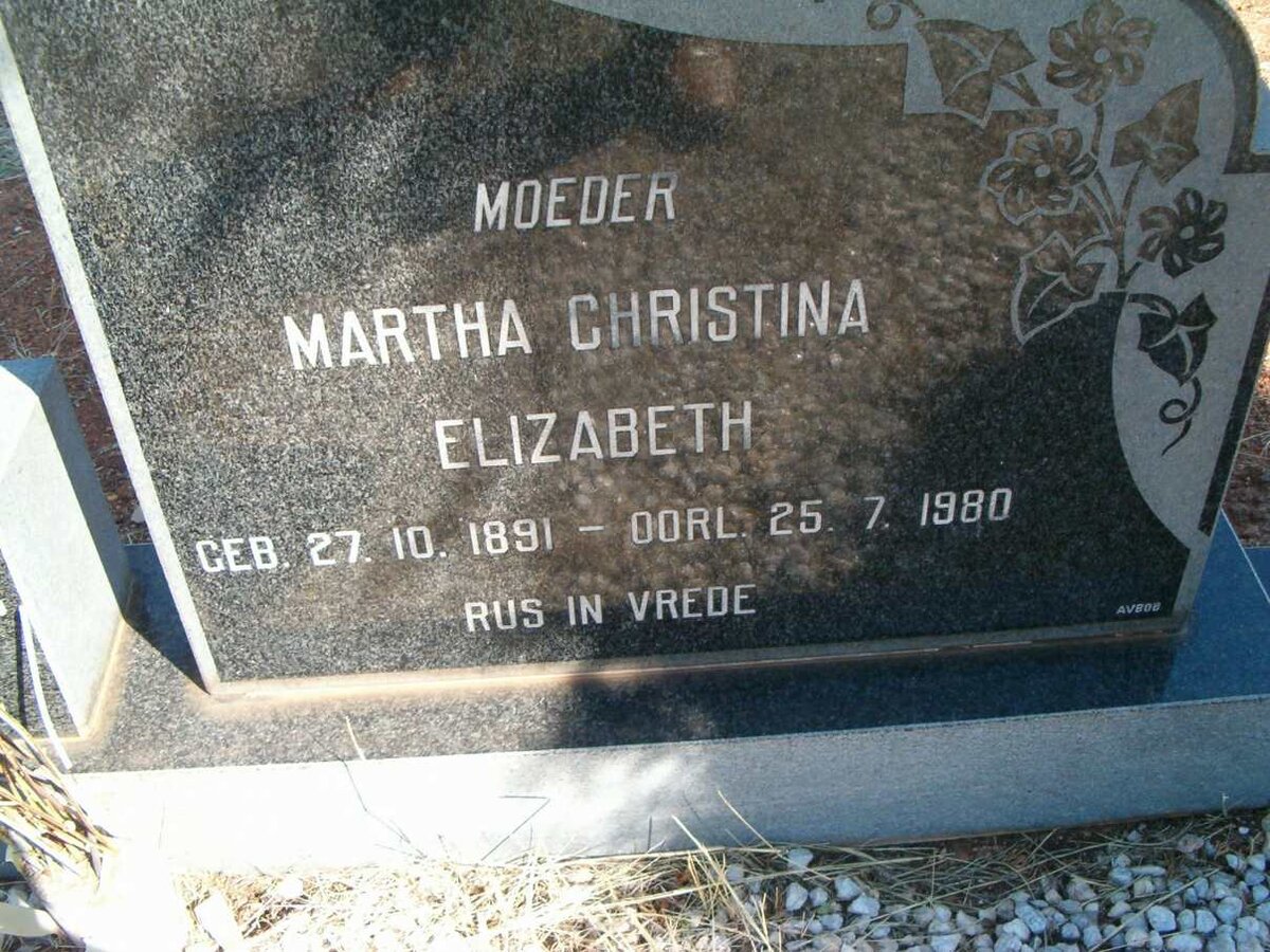 BERGH Martha Christina Elizabeth 1891-1980