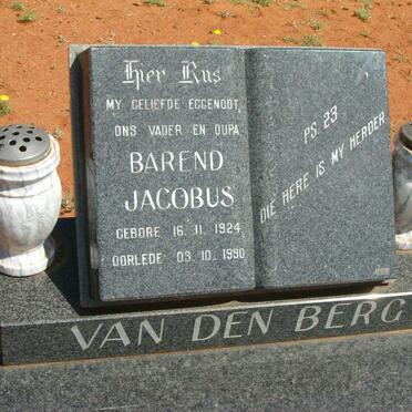 BERG Barend Jacobus, van den 1924-1990