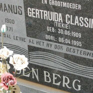 BERG Abel Hermanus, van den 1900-1971 &amp; Gertruida Classina 1909-1995
