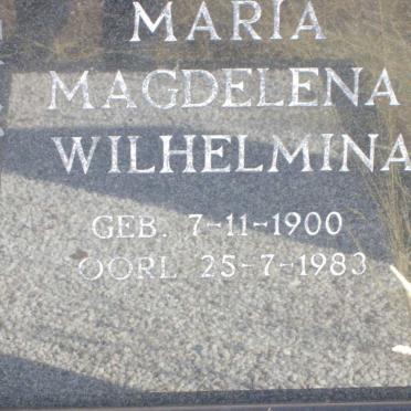 BURGER Maria Magdelena Wilhelmina 1900-1983