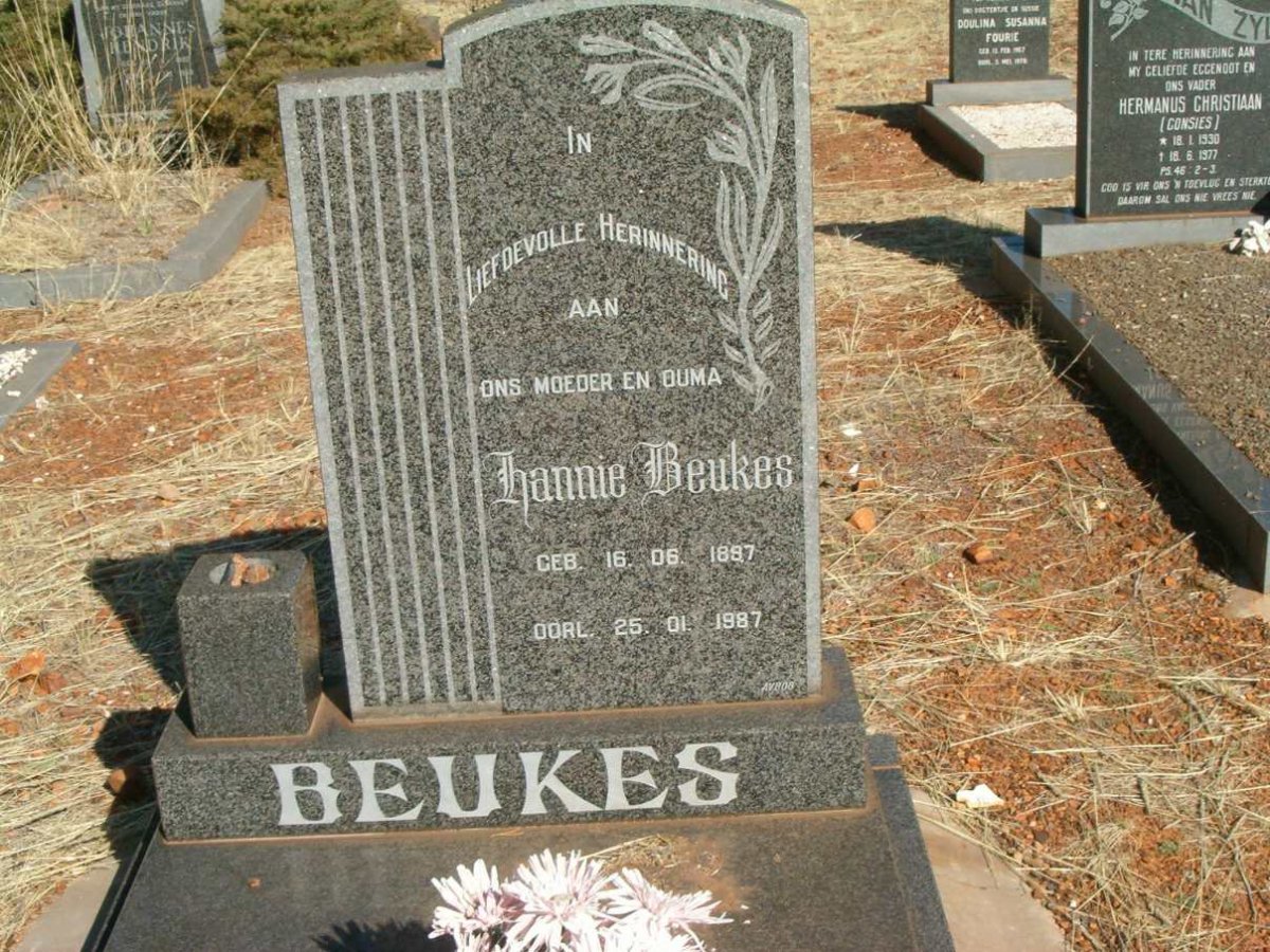 BEUKES Hannie 1897-1989