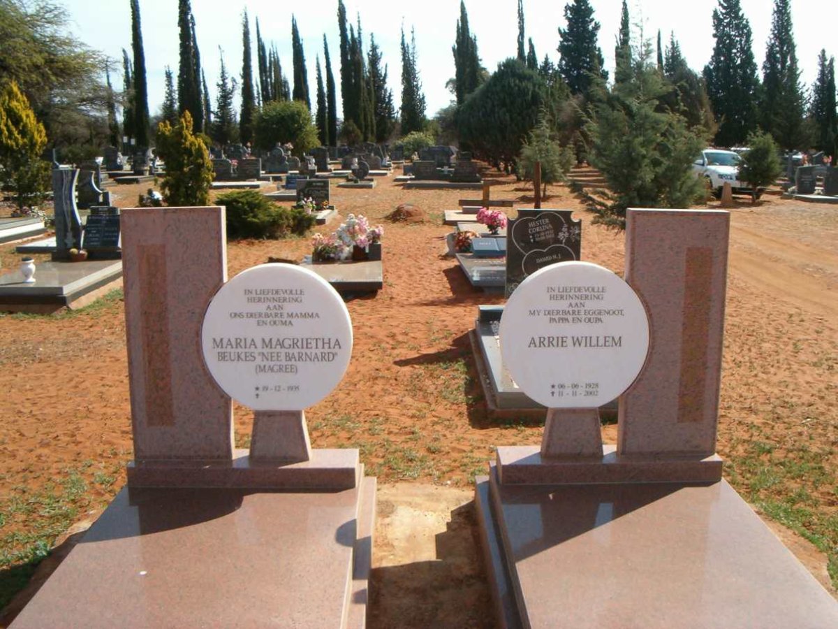 BEUKES Arrie Willem 1928-2002 &amp; Maria Magrietha BARNARD 1935-