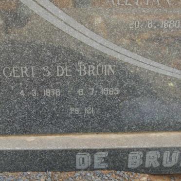 BRUIN Gert S., de 1876-1965 &amp; Aletta C.J. 1880-1980 