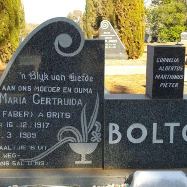 BOLTON Pieter 1911-1975 &amp; Maria Gertruida FABER nee BRITS 1917-1989  