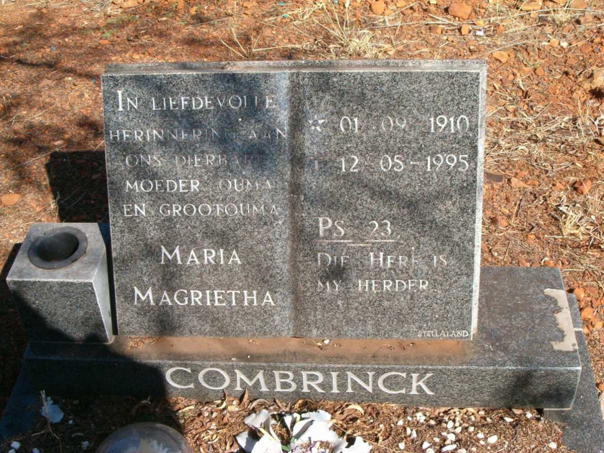 COMBRINCK Maria Magrietha 1910-1995