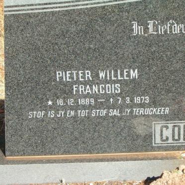 COETZER Pieter Willem Francois 1889-1973 &amp; Gertina Bavarian ANNANDALE 1903-1969 