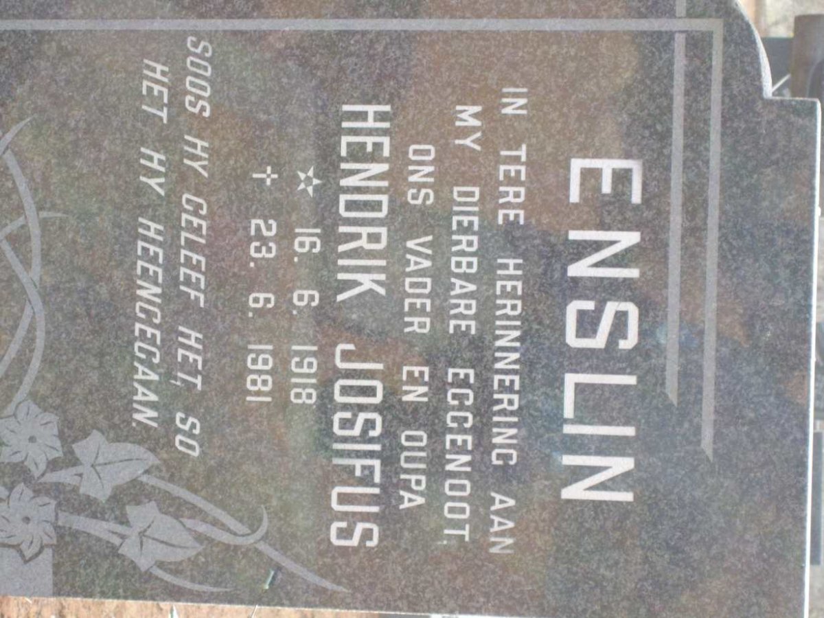 ENSLIN Hendrik Josifus 1918-1981