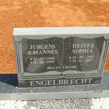 ENGELBRECHT Jurgens Johannes 1949-1999 &amp; Hester Sophia 1953-2007