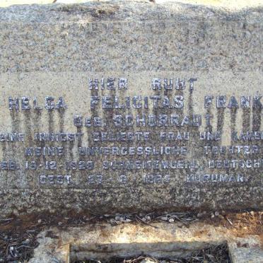 FRANKE Helga Felicitas nee SCHORRADT 1929-1965