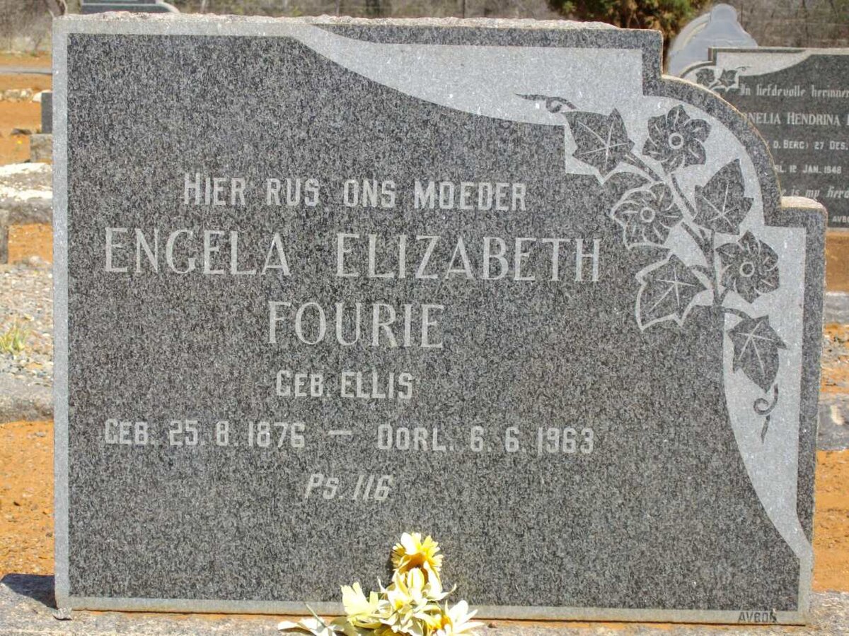 FOURIE Engela Elizabeth neé ELLIS 1876-1963