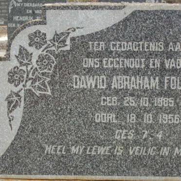 FOURIE Dawid Abraham 1885-1956