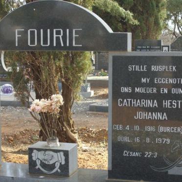 FOURIE Johannes Jacob 1907-1990 &amp; Catharina Hester Johanna BURGER 1916-1979 