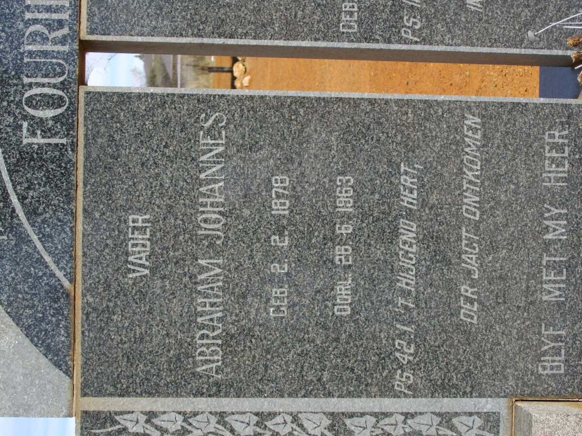 FOURIE Abraham Johannes 1878-1963