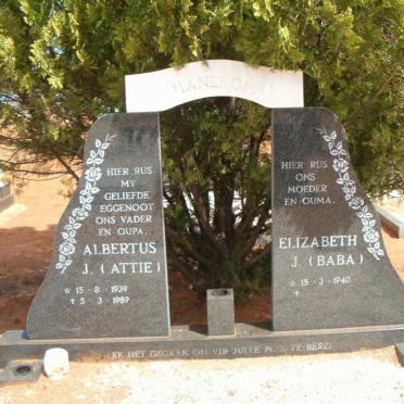 HANEKOM Albertus J. 1939-1989 &amp; Elizabeth J. 1940- 