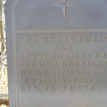 JONKER Roziena Jacoba nee BEKKER 1889-1940