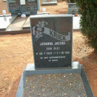 KRIEK Johanna Jacoba nee ELS 1939-1981