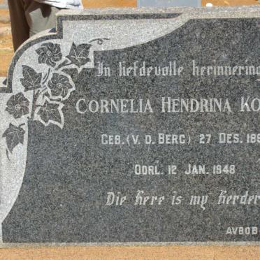 KOTZE Cornelia Hendrina neé VAN DER BERG 1888-1948