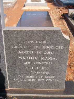 LIEBENBERG Martha Maria nee REINECKE 1908-1975