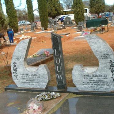LOUW Gabriel Petrus 1940-1996 &amp; Jacoba Petronella 1941-1989