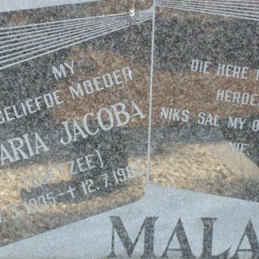 MALAN Maria Jacoba nee COETZEE 1935-1985