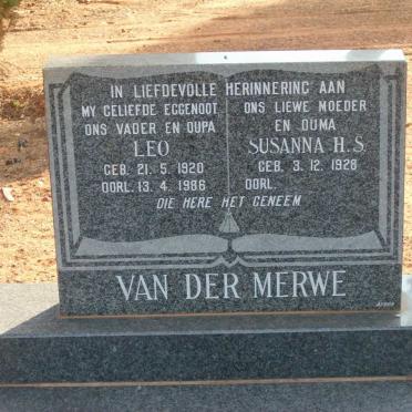 MERWE Leo, van der 1920-1986 &amp; Susanna H.S. 1928-