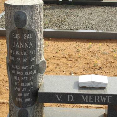 MERWE Janna, van der 1959-1987
