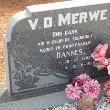 MERWE Hannes, v.d. 1909-1979 &amp; Anna Susanna 1910-2003