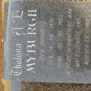 MYBURGH Thalana J.B. neé BOSHOFF 1931-1983