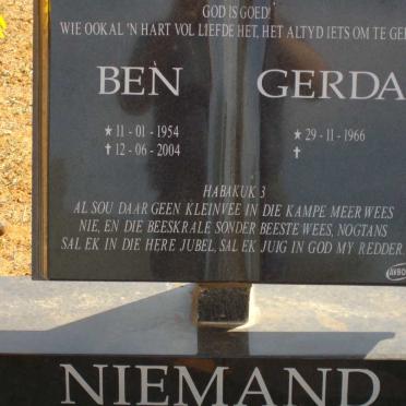 NIEMAND Ben 1954-2004 &amp; Gerda 1966-