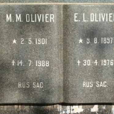 OLIVIER M.M. 1901-1988 &amp; E.L. 1897-1976