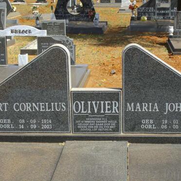 OLIVIER Gert Cornelius 1914-2003 &amp; Maria Johanna 1919-1997