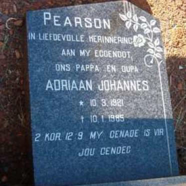 PEARSON Adriaan Johannes 1921-1985