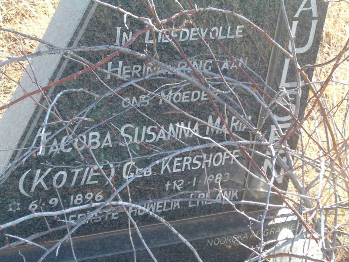 PAULSEN Jacoba Susanna Maria, formerly ERLANK nee KERSHOFF 1896-1983