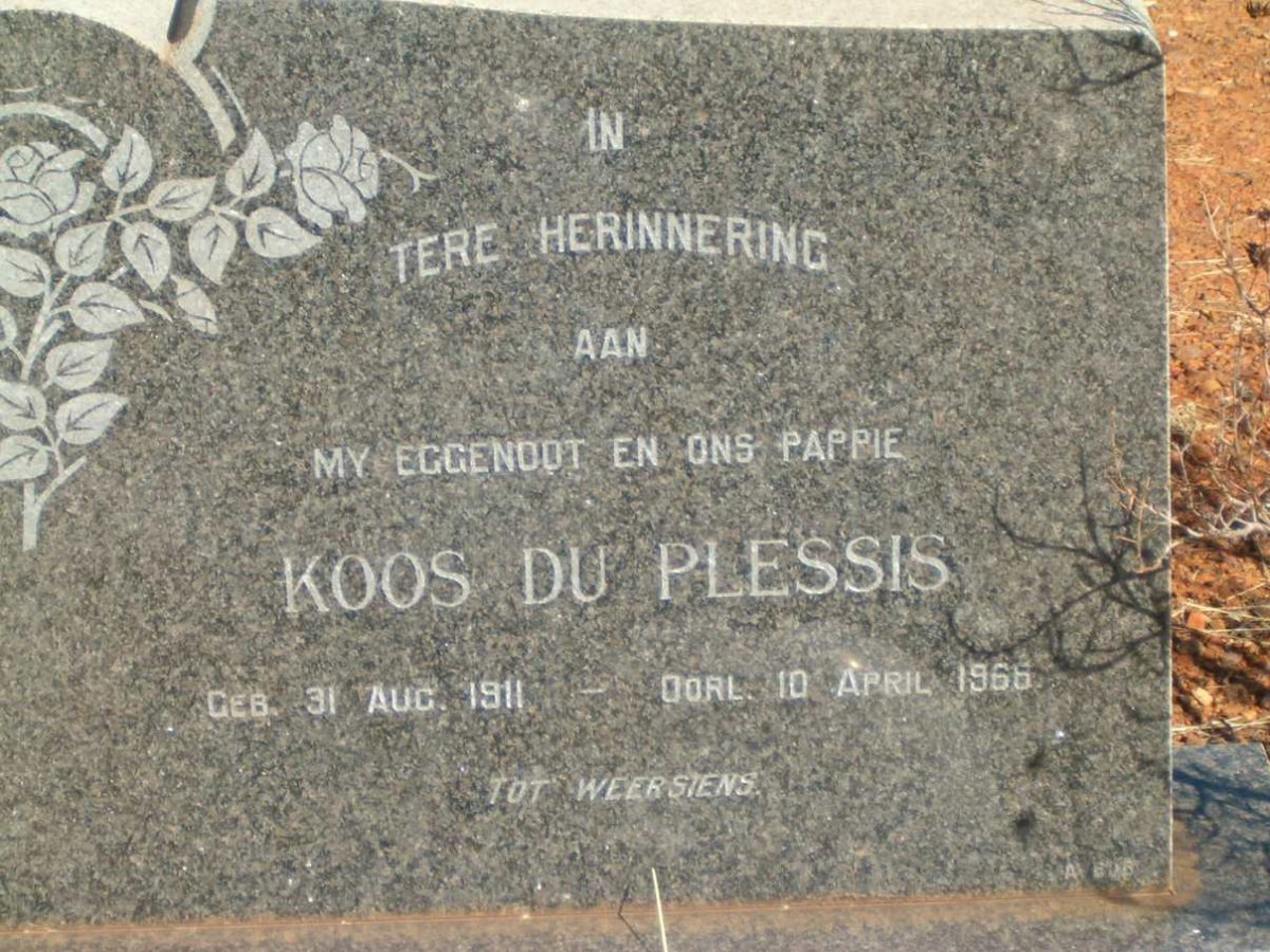 PLESSIS Koos, du 1911-1966