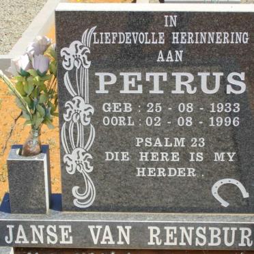 RENSBURG Petrus, Janse van 1933-1996