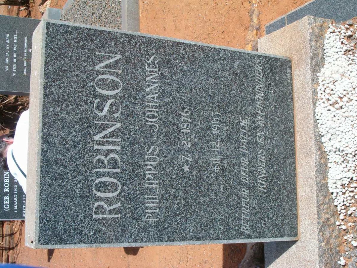 ROBINSON Filuppus Johannes 1876-1963