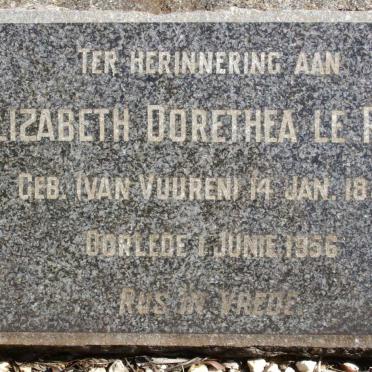 ROUX Elizabeth Dorethea, le nee VAN VUUREN 1899-1956