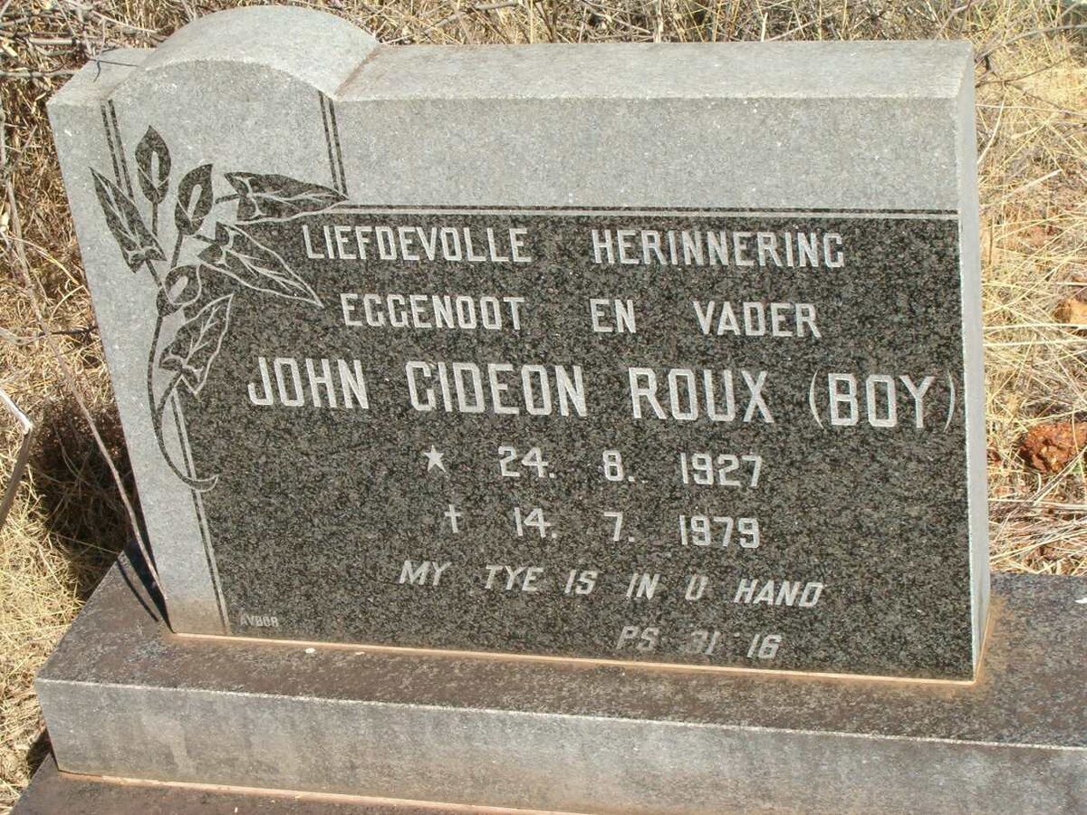 ROUX John Gideon 1927-1979