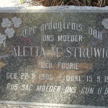 STRUWIG Aletta M. nee FOURIE 1905-1966