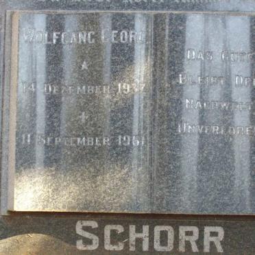 SCHORR Wolfgang Georg 1937-1961