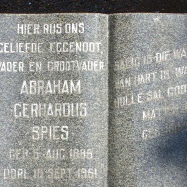 SPIES Abraham Gerhardus 1886-1961