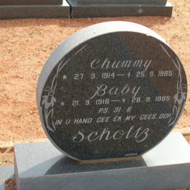 SCHOLTZ Chummy 1914-1985 &amp; Baby 1918-1985