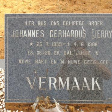 VERMAAK Johannes Gerhardus 1939-1986