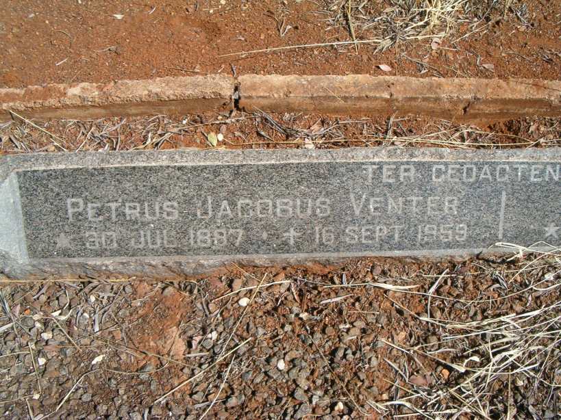 VENTER Petrus Jacobs 1887-1959