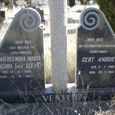 VENTER Gert Andries 1908-1972 &amp; Wilhelmina Maria Jacoba STEYN 1908-1981