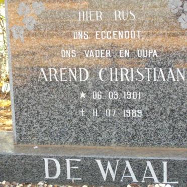 WAAL Arend Christiaan, de 1901-1989