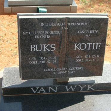 WYK Buks, van 1934-2003 &amp; Kotie 1934-2004