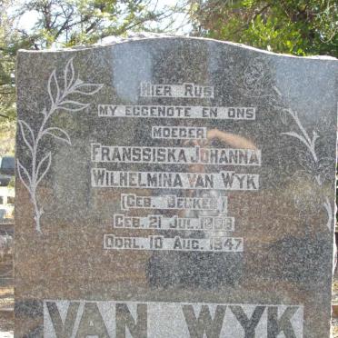 WYK Franssiska Johanna Wilhelmina, van nee BEUKES 1898-1947