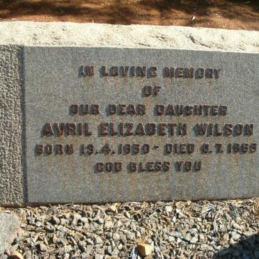 WILSON Avril Elizabeth 1950-1969